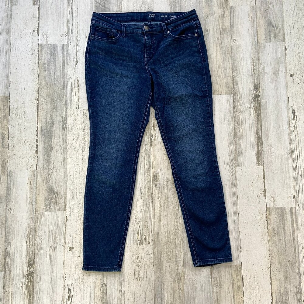 Crown & Ivy Women's Size 8 Skinny Jeans Medium Wash Cotton Stretch